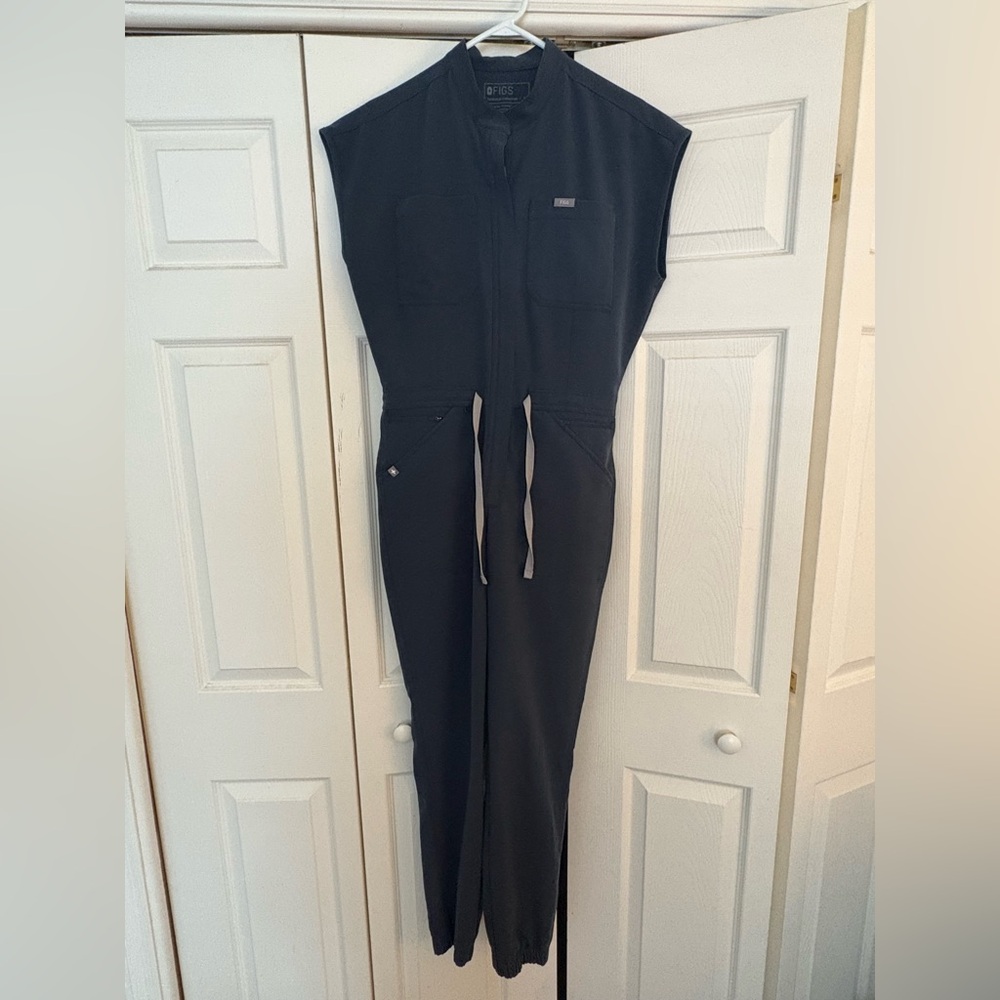 Figs Jumpsuit - small in dark harbor